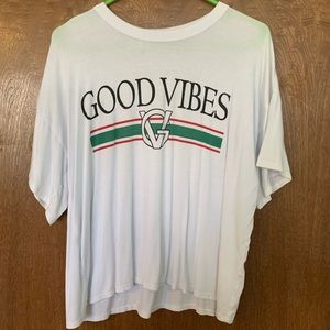 XL White Good Vibes T-Shirt